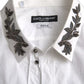 Dolce & Gabbana White GOLD Logo Cotton Long Sleeves Shirt