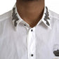 Dolce & Gabbana White GOLD Logo Cotton Long Sleeves Shirt