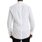 Dolce & Gabbana White GOLD Logo Cotton Long Sleeves Shirt