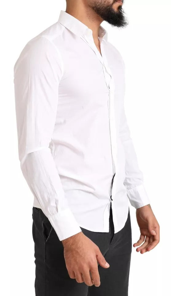 Dolce & Gabbana White Formal Cotton SlimFit Formal Dress Shirt