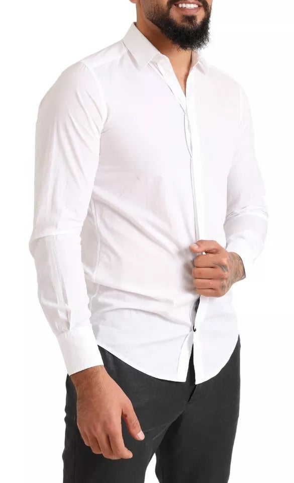 Dolce & Gabbana White Formal Cotton SlimFit Formal Dress Shirt