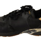 Dolce & Gabbana Black Gold Leather Low Trainers Sneakers Men Shoes