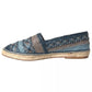 Dolce & Gabbana Blue Gray Woven Leather Buffalo Espadrille Shoes