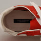 Dolce & Gabbana Red White Leather Mens Logo Casual Sneakers Shoes