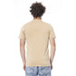 Cavalli Class Beige Cotton Men T-Shirt