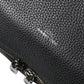 Dolce & Gabbana Black Pebbled Leather Edge Shoulder Strap Men Bag