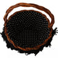 Dolce & Gabbana Black Beige Straw Basket Tote Pom Pom Crystals Bag