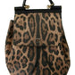 Dolce & Gabbana Brown Leopard Leather Backpack Women SICILY Bag