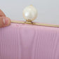 Dolce & Gabbana Pink Silk Gold Frame Clutch Evening Party Purse Bag