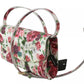 Dolce & Gabbana White Purse Clutch Floral Roses Leather Cross Body Bag