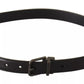 Dolce & Gabbana Black Calf Leather Antique Buckle Men Belt