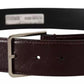 Dolce & Gabbana Dark Brown Leather Logo Engraved Metal Buckle Belt