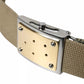 Dolce & Gabbana Brown Canvas Square Metal Buckle Men Belt