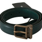 Dolce & Gabbana Green Gold Buckle Waist Leather Belt