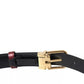 Dolce & Gabbana Maroon Leather Gold Metal Buckle Men Belt