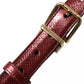 Dolce & Gabbana Maroon Leather Gold Metal Buckle Men Belt