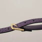 Dolce & Gabbana Purple Leather Gold Logo Engraved Metal Buckle Belt