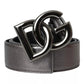 Dolce & Gabbana Silver Calf Leather Metal Logo Buckle Men Belt