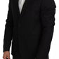 Dolce & Gabbana Black Wool Slim Fit Notch Jacket Blazer