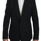 Dolce & Gabbana Black Single Breasted Formal Coat Blazer