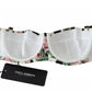 Dolce & Gabbana Multicolor Striped Rose Print Swimwear Bikini Top