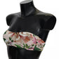 Dolce & Gabbana Pink Floral Print Swimsuit Beachwear Bikini Top