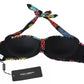 Dolce & Gabbana Black Corals Print Swimsuit Beachwear Bikini Top