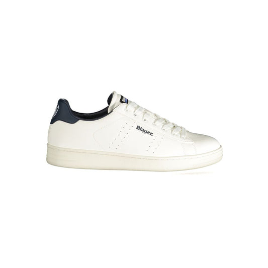 Blauer White Polyester Sneaker