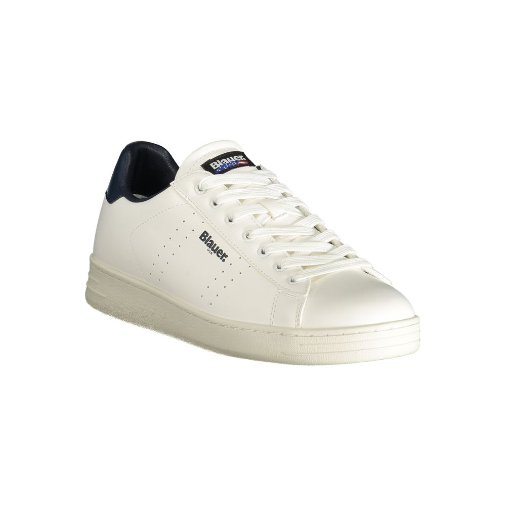 Blauer White Polyester Sneaker