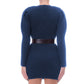 Elisabetta Franchi Elegant Long-Sleeved Knit Dress with Belt