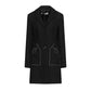 Love Moschino Chic Wool Blend Black Coat with Heart Detail