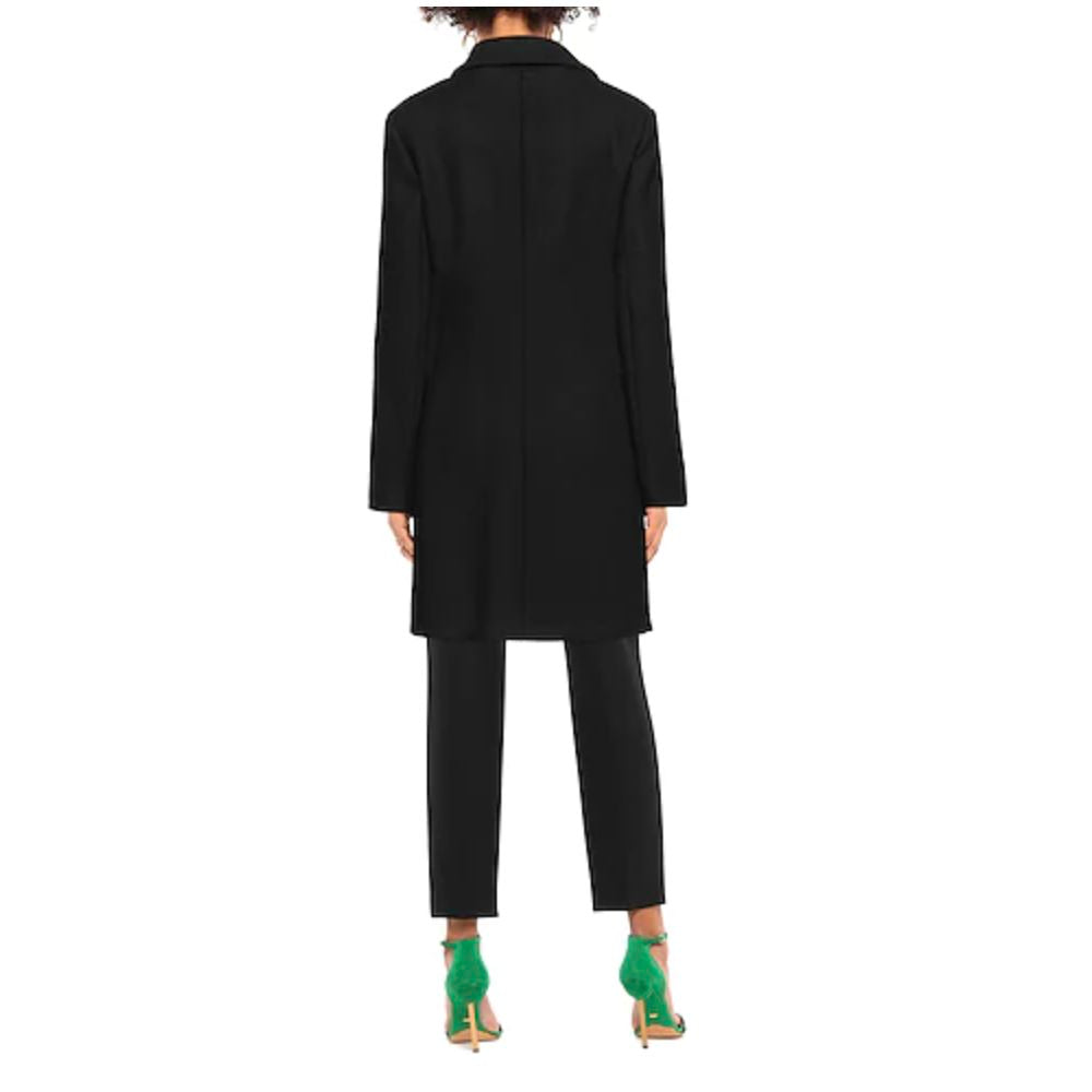 Love Moschino Chic Wool Blend Black Coat with Heart Detail