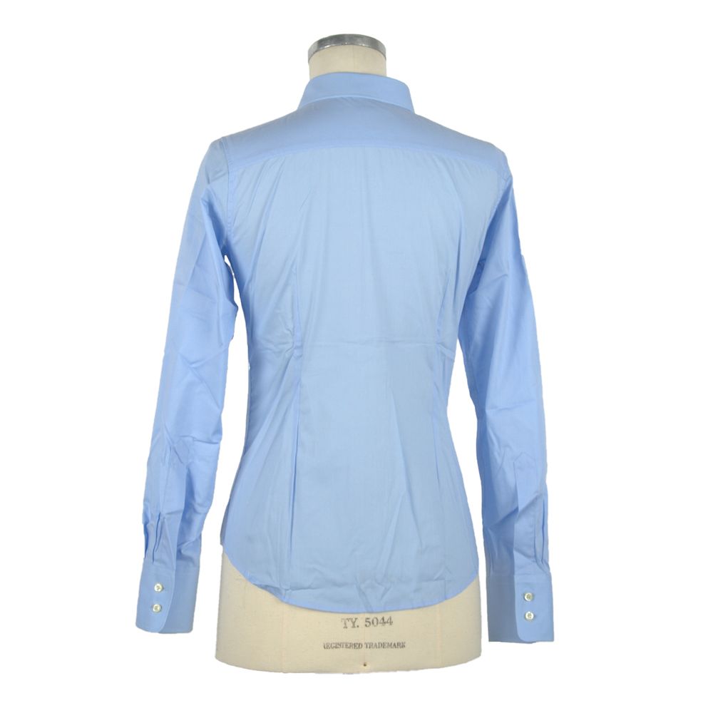 Made in Italy Elegant Light Blue Slim Fit Blouse