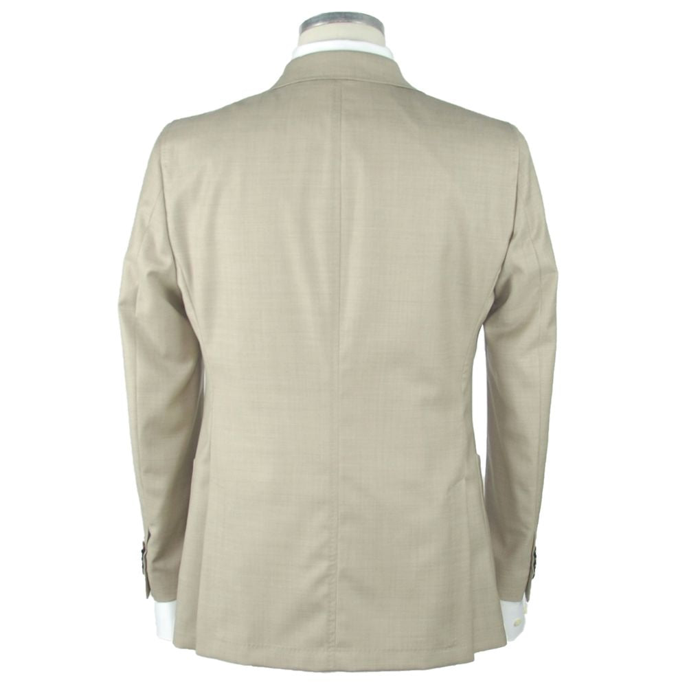 Emilio Romanelli Beige Wool Slim Blazer