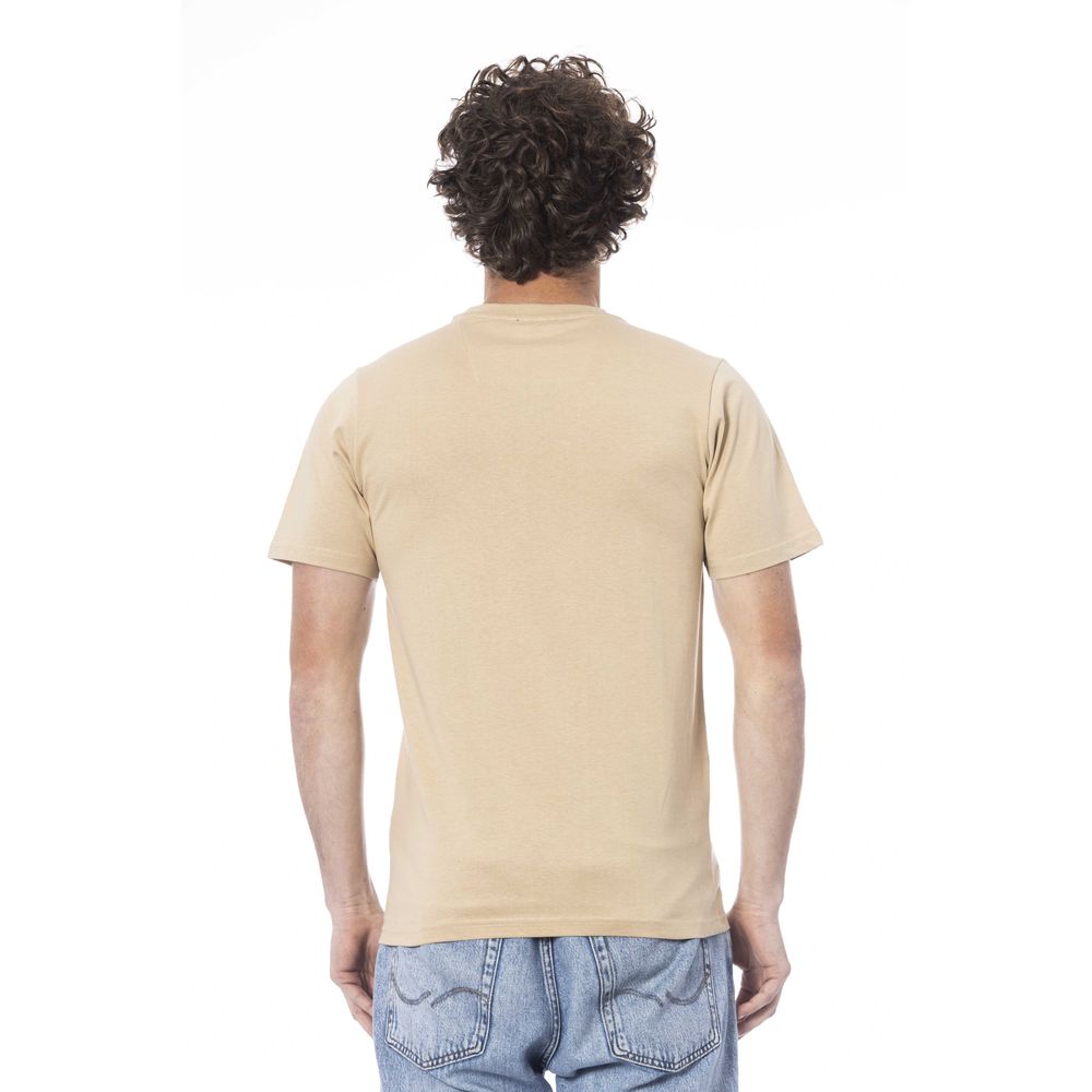 Cavalli Class Beige Cotton Men T-Shirt