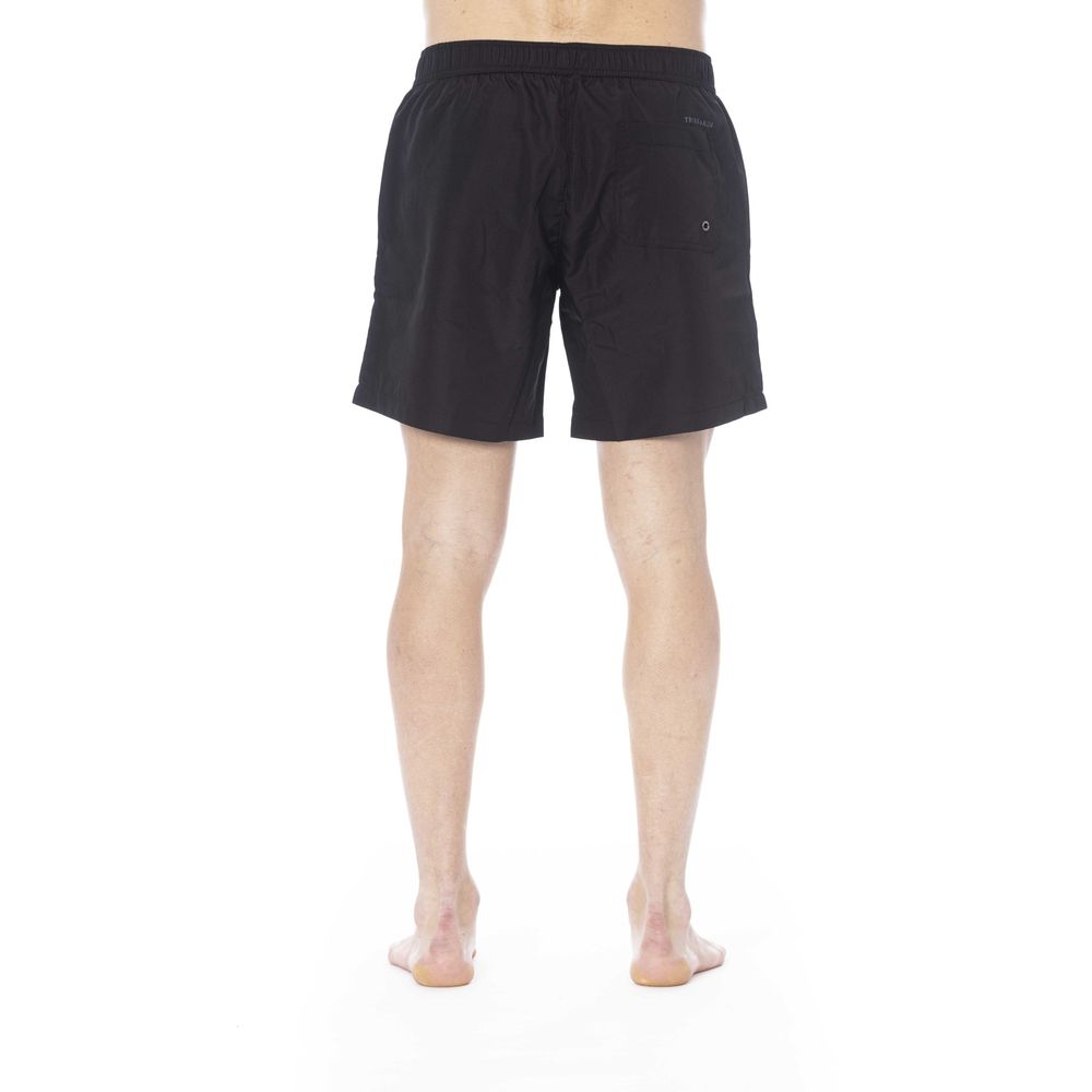 Trussardi Beachwear Black Polyester Men Swim Trunk