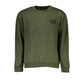 Cavalli Class Chic Green Embroidered Crew Neck Sweater