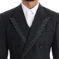 Dolce & Gabbana Elegant Gray Striped Wool Silk Men's 3-Piece Suit