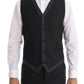 Dolce & Gabbana Elegant Gray Striped Wool Silk Men's 3-Piece Suit