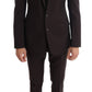 Dolce & Gabbana Elegant Brown Striped Three-Piece Wool Suit