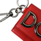 Dolce & Gabbana Red Calfskin Leather DG Logo Keyring Coin Purse Wallet