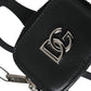 Dolce & Gabbana Black Calfskin Leather DG Logo Coin Purse Lanyard Wallet