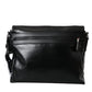 Dolce & Gabbana Black Calfskin Coated Canvas Logo Panel Messenger Bag