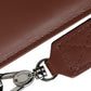 Dolce & Gabbana Brown Calfskin Leather DG Logo Pouch Wrist Strap Bag