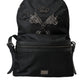 Dolce & Gabbana Black Nylon Crown Embellished Backpack Bag