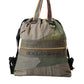 Dolce & Gabbana Military Green Patchwork Rucksack Backpack Bag