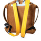 Dolce & Gabbana Brown Yellow Suede Leather Logo Backpack Bag