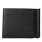 Dolce & Gabbana Black Leather Bifold Logo Plaque Card Holder Wallet