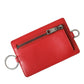 Dolce & Gabbana Red Calfskin Leather Lanyard Logo Card Holder Wallet