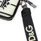 Dolce & Gabbana White Black Stripe Crown Logo Leather Card Holder Wallet